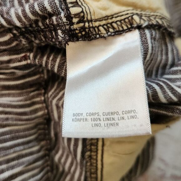 Anthropologie Hei Hei Francois Linen Striped Crop Pants Size XS - Picture 6 of 6